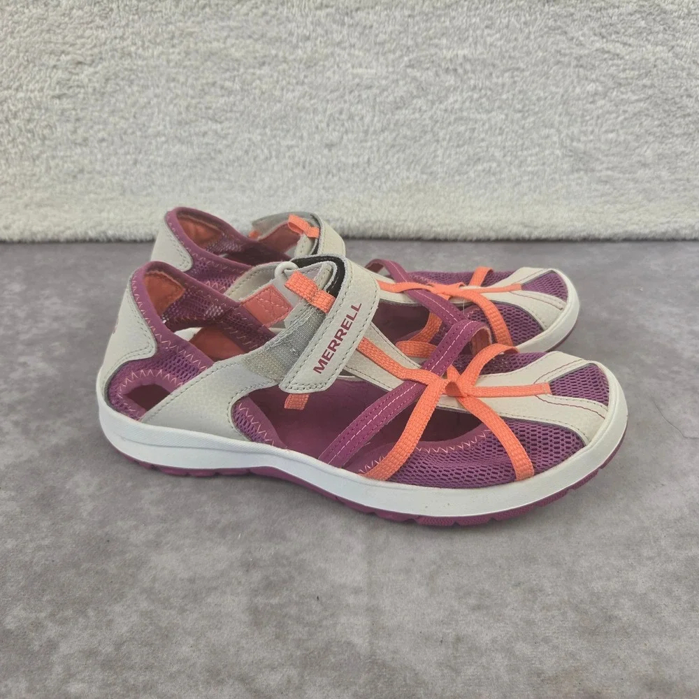 Merrell Kids Dragonfly Sandals Grey Coral Purple Big Kid 7 M MK158849